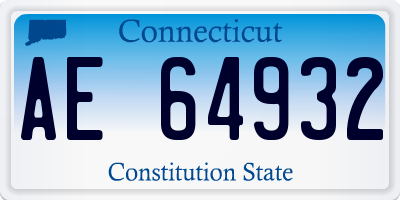 CT license plate AE64932