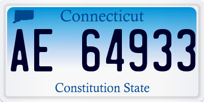CT license plate AE64933