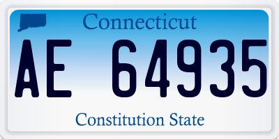 CT license plate AE64935