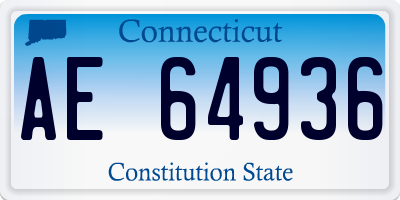 CT license plate AE64936