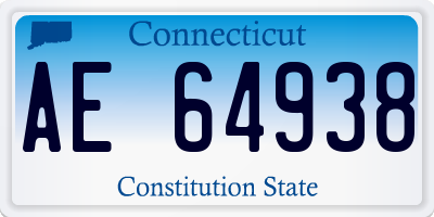 CT license plate AE64938