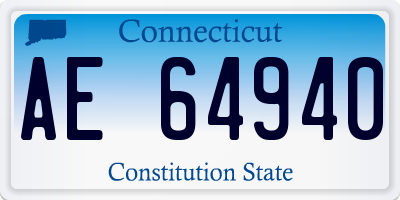 CT license plate AE64940