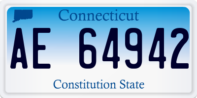 CT license plate AE64942