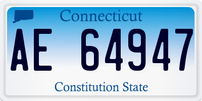 CT license plate AE64947