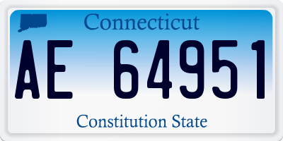 CT license plate AE64951