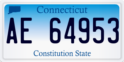 CT license plate AE64953