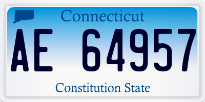 CT license plate AE64957