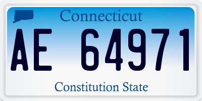 CT license plate AE64971