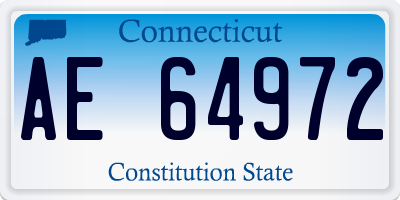 CT license plate AE64972