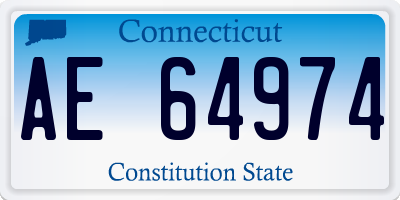 CT license plate AE64974