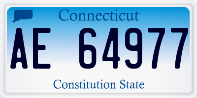 CT license plate AE64977