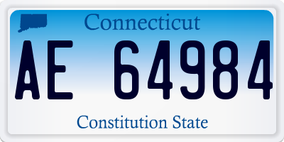 CT license plate AE64984