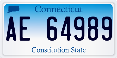 CT license plate AE64989