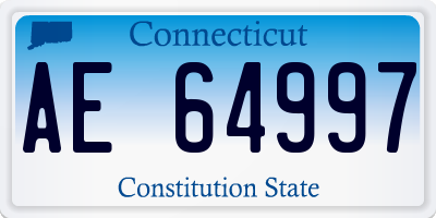 CT license plate AE64997