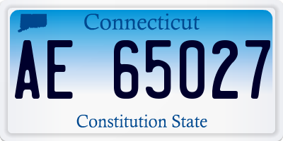 CT license plate AE65027