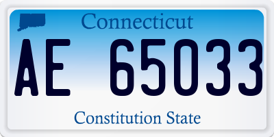 CT license plate AE65033