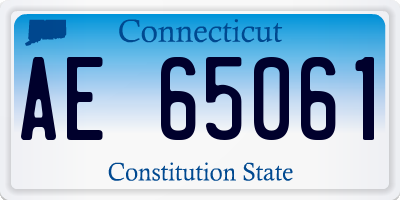 CT license plate AE65061