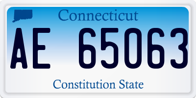 CT license plate AE65063