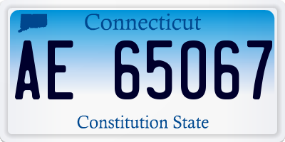 CT license plate AE65067