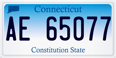 CT license plate AE65077