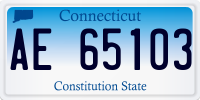 CT license plate AE65103