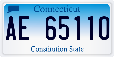 CT license plate AE65110