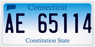 CT license plate AE65114