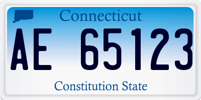 CT license plate AE65123