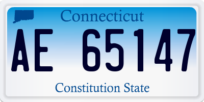 CT license plate AE65147