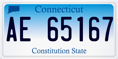 CT license plate AE65167