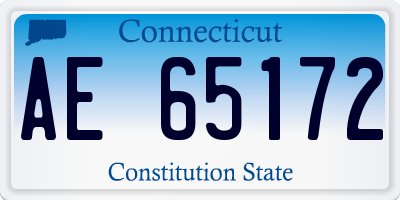 CT license plate AE65172