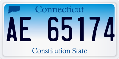 CT license plate AE65174