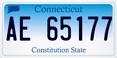 CT license plate AE65177