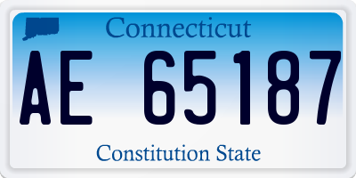 CT license plate AE65187
