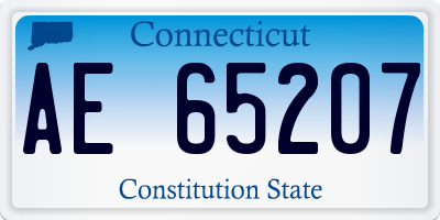 CT license plate AE65207