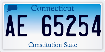 CT license plate AE65254