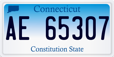 CT license plate AE65307