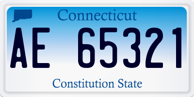 CT license plate AE65321