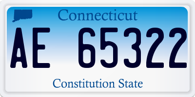 CT license plate AE65322