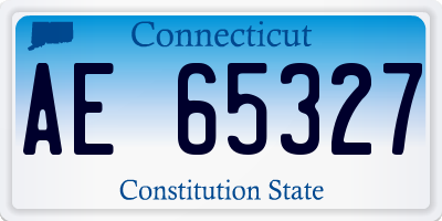 CT license plate AE65327