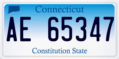CT license plate AE65347