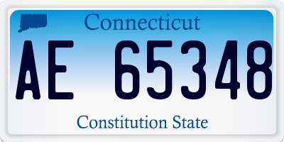 CT license plate AE65348