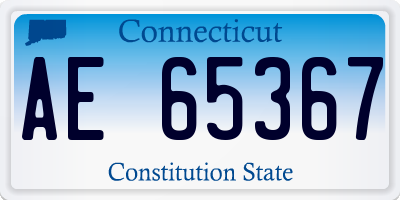 CT license plate AE65367