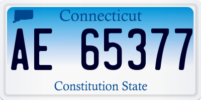 CT license plate AE65377