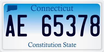 CT license plate AE65378