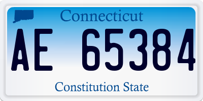 CT license plate AE65384