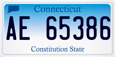 CT license plate AE65386