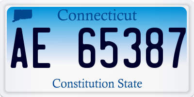 CT license plate AE65387