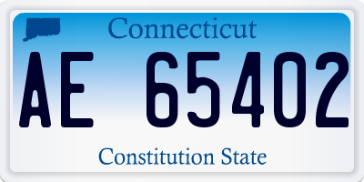 CT license plate AE65402