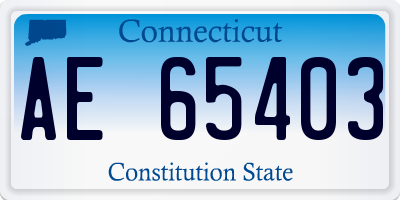 CT license plate AE65403